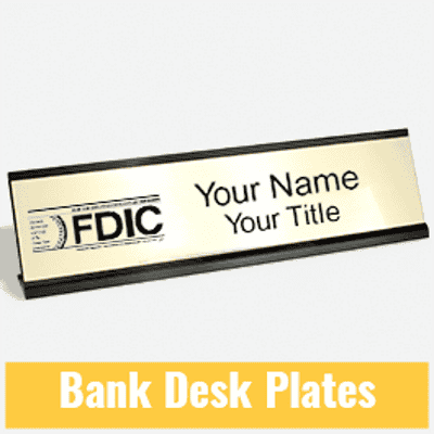 Bank Desk Plates