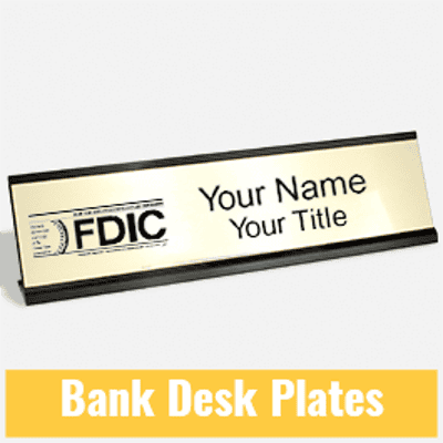 Bank Desk Plates