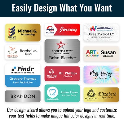 2" x 3" Custom Full Color Name Tag - alternate view