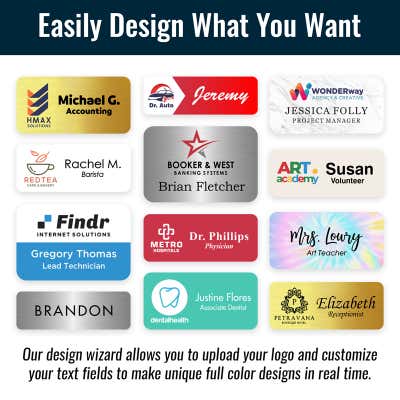 Custom Full Color Rectangle Name Tag - 1.5" x 3" - alternate view