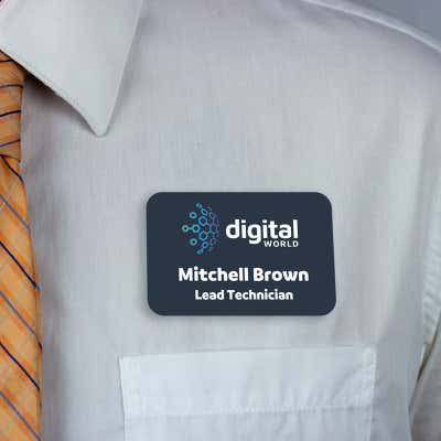 Custom Full Color Rectangle Name Tag - 2" x 3" - alternate view