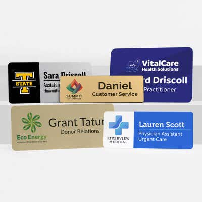 Full Color Custom 1.25" x 3" Name Tag - alternate view