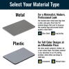 Infographic to assist when selecting the most appropriate material for a name tag