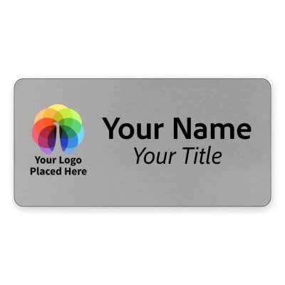 Custom Brushed Aluminum Name Tag - 1.5 x 3