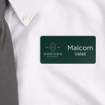 Custom Brushed Silver Name Tag - 1.5 x 3 - alternate view