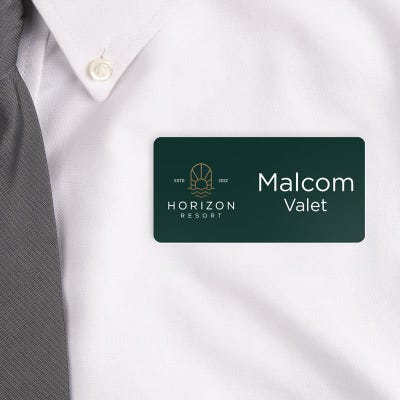Custom Brushed Silver Name Tag - 1.5 x 3 - alternate view