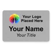 Custom Brushed Silver Name Tags - 2 x 3