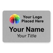 Custom Brushed Silver Name Tags - 2 x 3