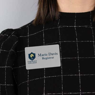 Custom Brushed Silver Name Tags - 2 x 3 - alternate view