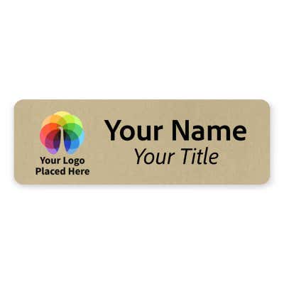 Custom Brushed Gold Name Tag - 1 x 3