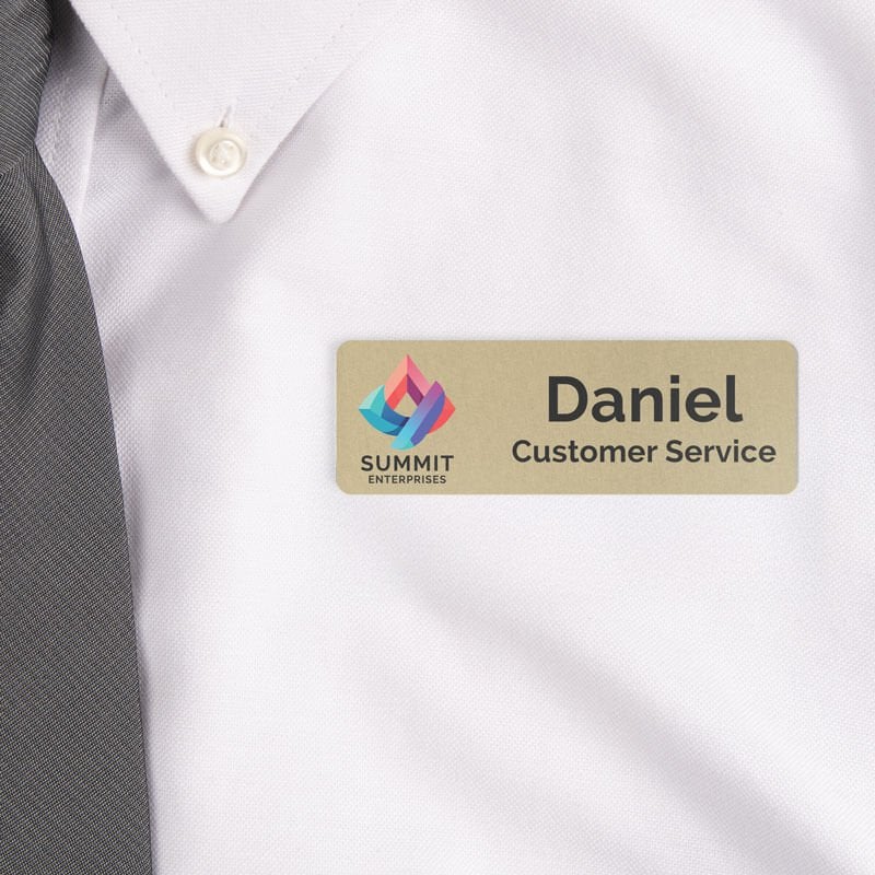 thumbnail image 2 of Employee 1 X 3" Name Tag/Badge, Brushed Gold, (3 Pack 2 of 11