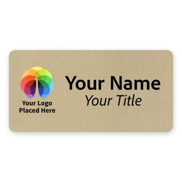 Custom Brushed 1.5" x 3" Gold Name Tag