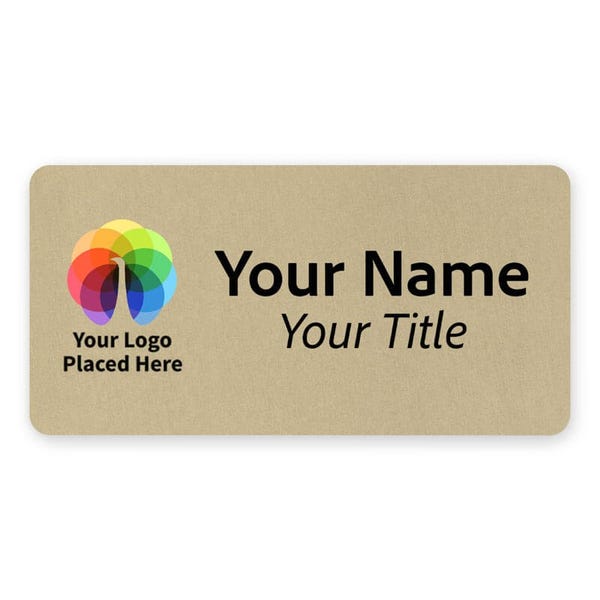 Custom Brushed 1.5" x 3" Gold Name Tag