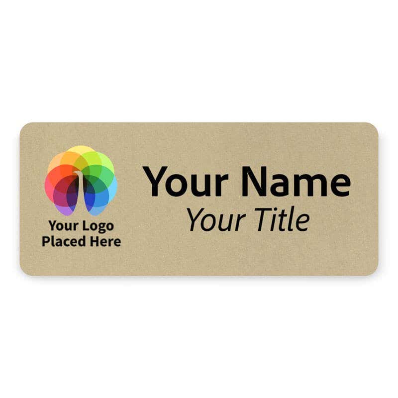Custom Brushed Gold Name Tag - 1.5 x 3.5