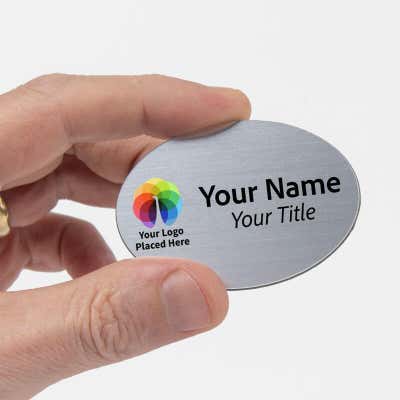 Full Color Custom 1.75" x 2.5" Oval Name Tag - alternate view