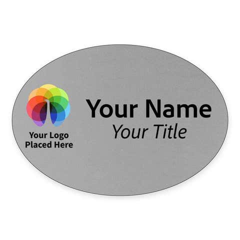 Full Color Custom 1.75" x 2.5" Oval Name Tag