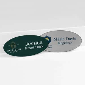Customize your Oval Name tag with colors, logo, backing and more 