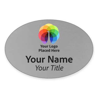 Full Color Custom Oval Name Tag - 2 x 3