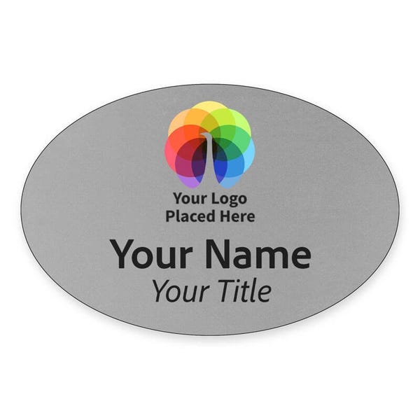 Custom Full Color 2" x 3" Oval Name Tag
