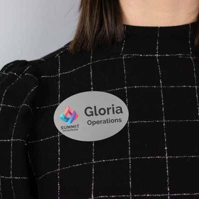 Custom Full Color 2" x 3" Oval Name Tag - alternate view
