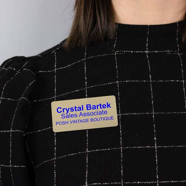 3 Line Text Name Tag 