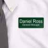 Green Laser engraved name tag 