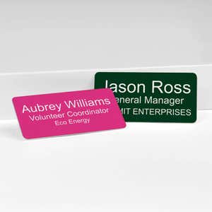 Customize your Name Tag by choosing your color for engraving