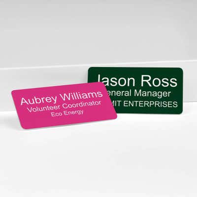 Custom 3 Line Laser Engraved Name Tag - alternate view