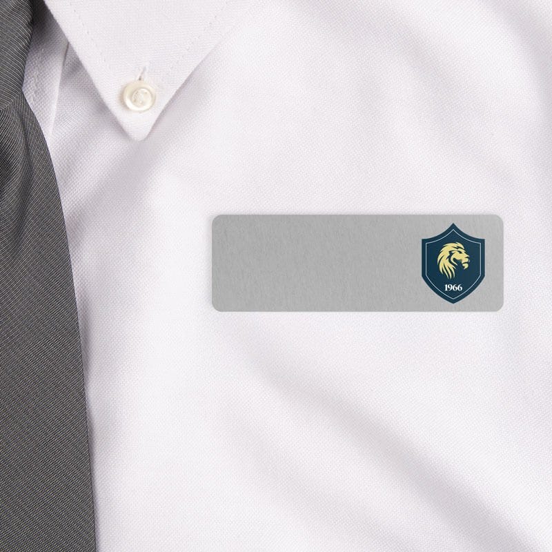 Logo Name tag on White Button Down