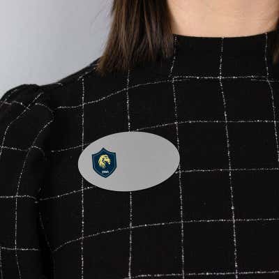 Economy Oval Full Color Logo Name Tag - alternate view