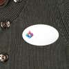White Oval Name Badge on shirt 