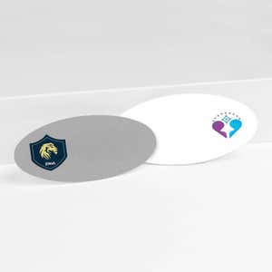 Name tags with Logo on the left and right 