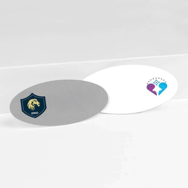 Name tags with Logo on the left and right 