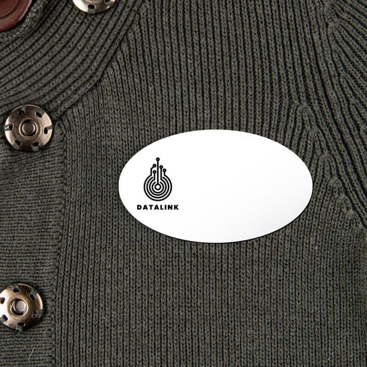 White Engraved Name tag with Logo