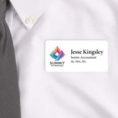 Custom Full Color 1.5" x 3" Pronoun Name Tag   - alternate view