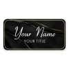 1.5" x 3" UV Printed Full Color Name Tag on Black and Marble Background 