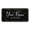 1.5" x 3" UV Printed Full Color Name Tag on Black and Marble Background 