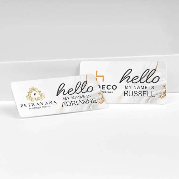Hello Name Tag - Upload your logo and Customize 