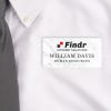 Marble Name Tag on white shirt  with logo and 2 lines of text 