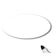 White Dry Erase Reusable Oval Name Tag