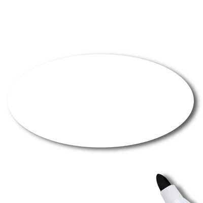 Reusable Dry Erase White Oval Name Tag