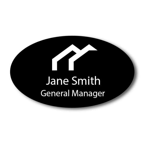 Laser Engraved 1.75" x 3" Oval Name Tag