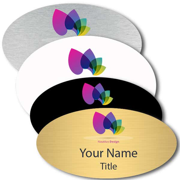 Custom Oval Car Dealership Name Tag