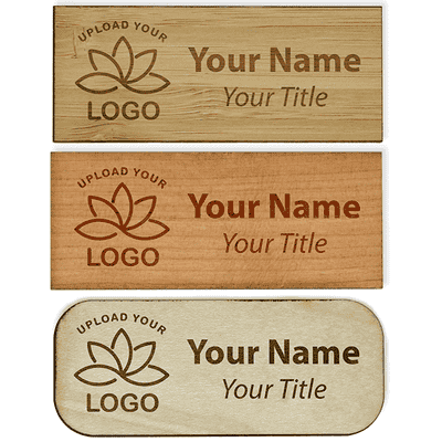 Engraved Wood Name Tag | 1 ¼” x 3”