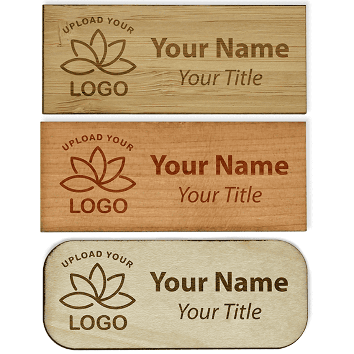 Engraved Wood Name Tag | 1 ¼” x 3”