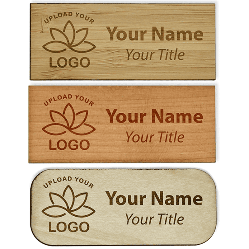 Engraved Wood Name Tag | 1 ¼” x 3”