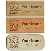 Engraved Wood 1.25" x 3" Name Tag