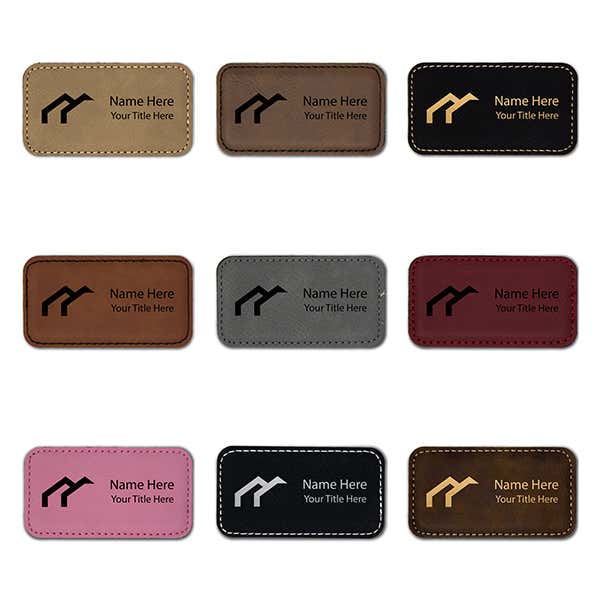 Leatherette Rectangle Magnetic Name Tag - 1.75" x 3.25" Color Examples