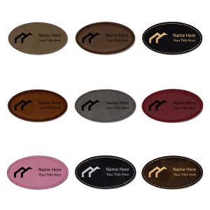 Leatherette Oval Magnetic Name Tag - 1.75" x 3.25" Color Examples