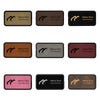 Leatherette Rectangle Name Tag with Frame - 1.5" x 3" Color Options